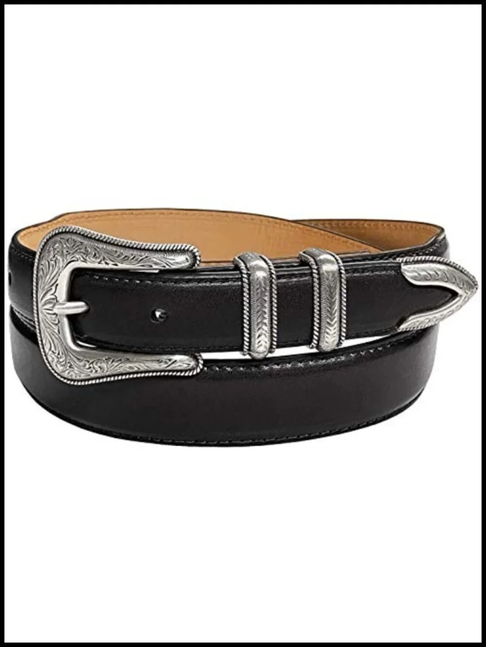 Genuine Full-Grain Cowhide Leather Dress Belt Tapered 30mm to 25mm with Buckle
